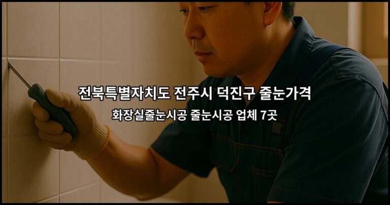 전북특별자치도 전주시 덕진구 줄눈가격 화장실줄눈시공 줄눈시공 업체 7곳